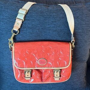 Coach Orange Patent Leather Crossbody Bag